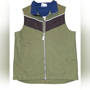 Hanna Andersson Outdoor Vest Nylon Olive Green Full Zip Fleece Lined Sz 130 US 8